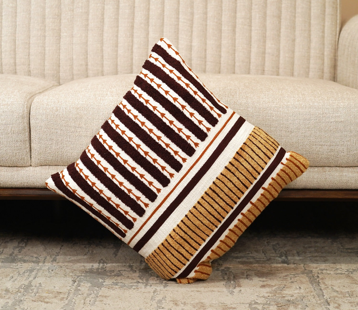 100% Matte Finished Multicolor Cushion Cover-18 x 18