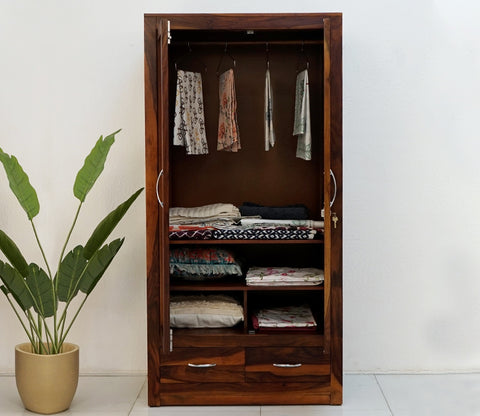 Holden 2 Door Multi Utility Wardrobe (Honey Finish)