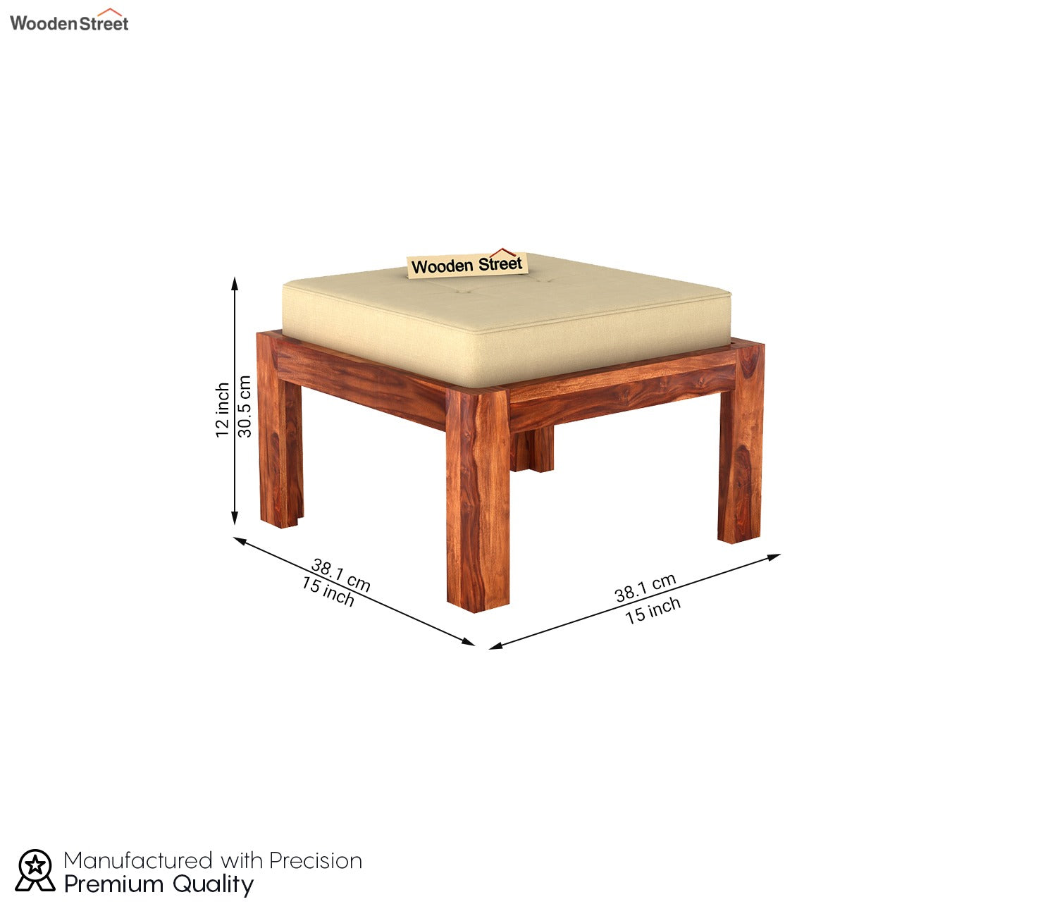 Farrow Center Table With Stools (Honey Finish)