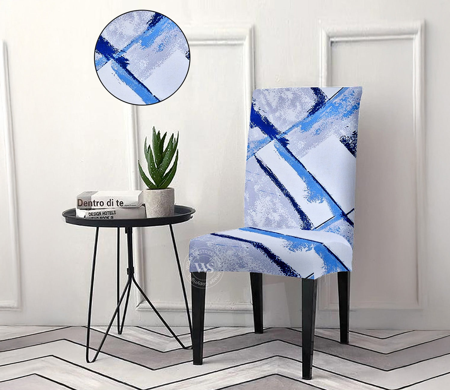 Strokin Printed Polyester Spandex Chair Cover - One Piece (Multi color)