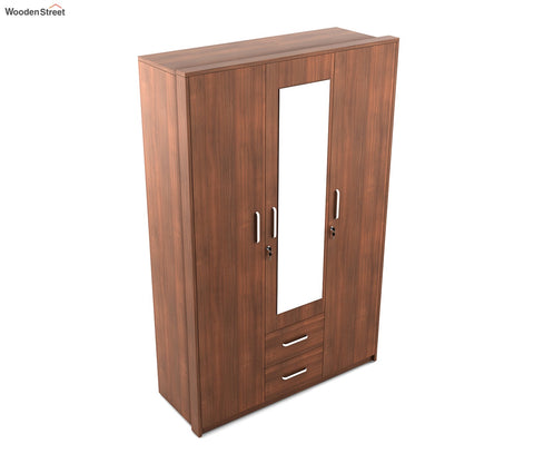 Kosmo Apex 3 Door Dresser Wardrobe (Exotic Teak Finish)