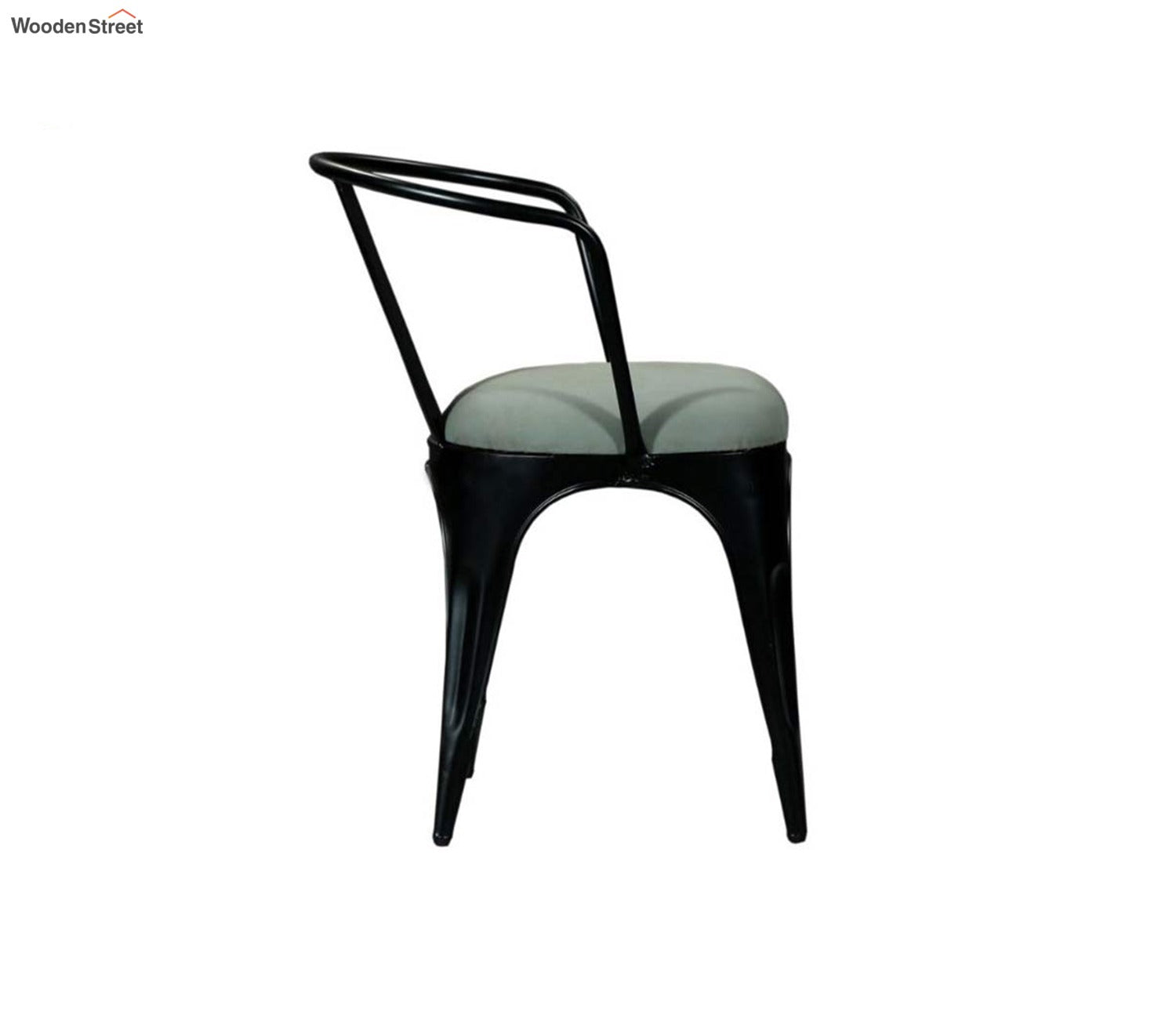 Aero Metal Arm Chair With Fabric (Black)