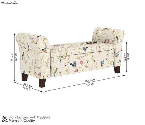 Jade Bench With Storage (Cream Robins)