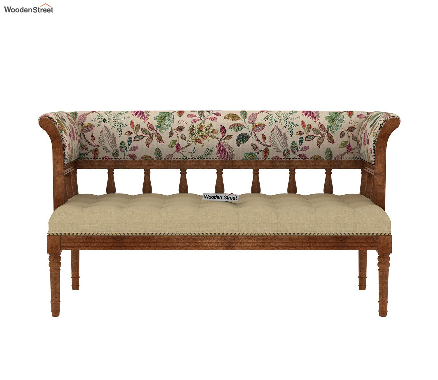 Reyes Bench With Back Rest (Cotton, Rosy Leaf)