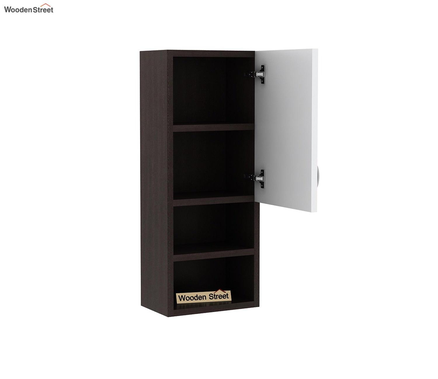 Stark Wall Cabinet (Flowery Wenge - Frosty White Finish)