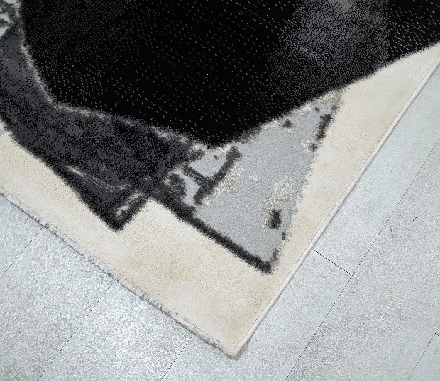 Bergen Black and White Abstract Pattern Carpet  (11 x 7 Feet)