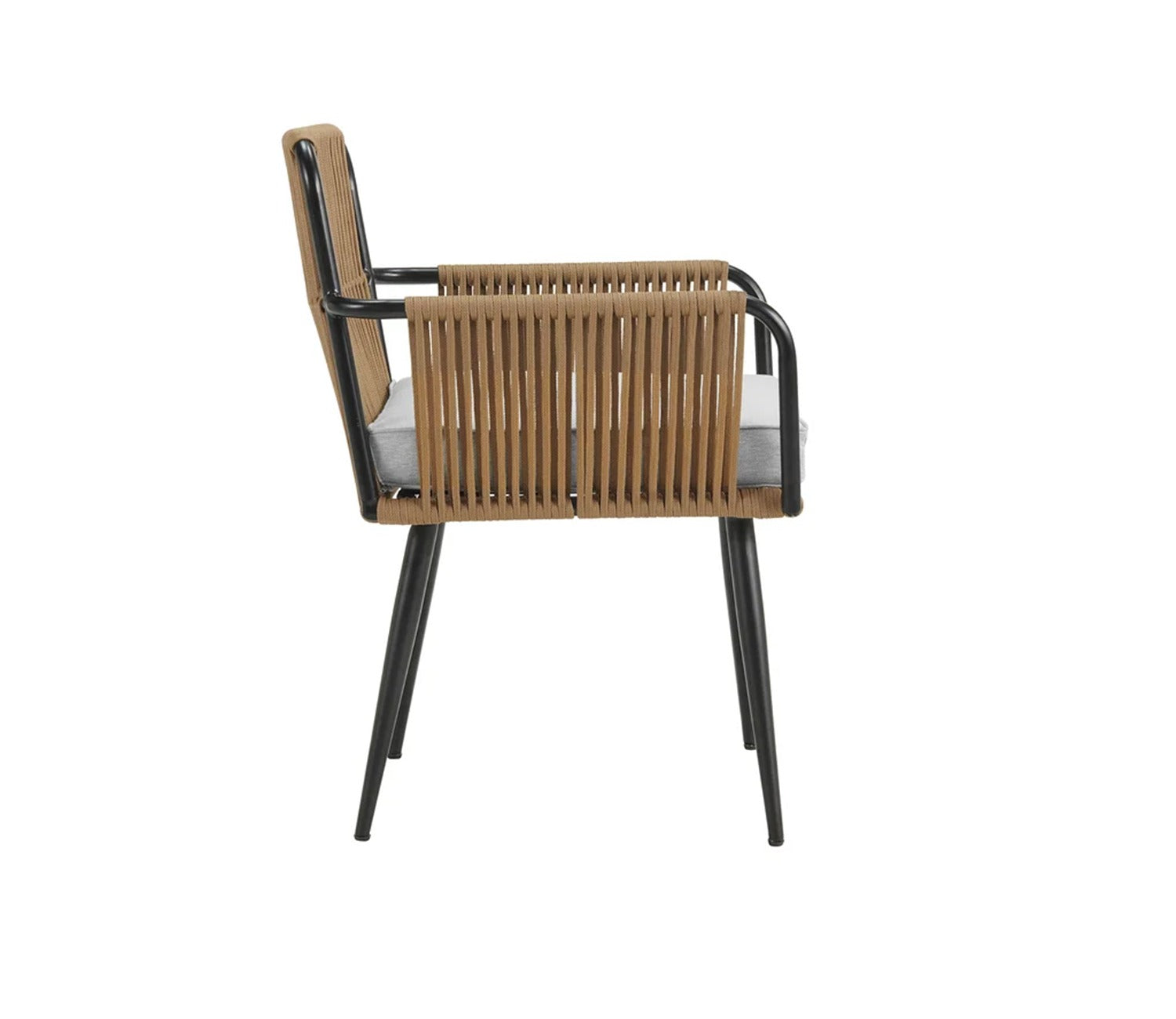 Beige Rope 2 Seater Chair With Table and Cushions Balcony Set