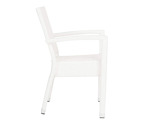 White Rattan And Wicker Patio Chair (Set Of 2)