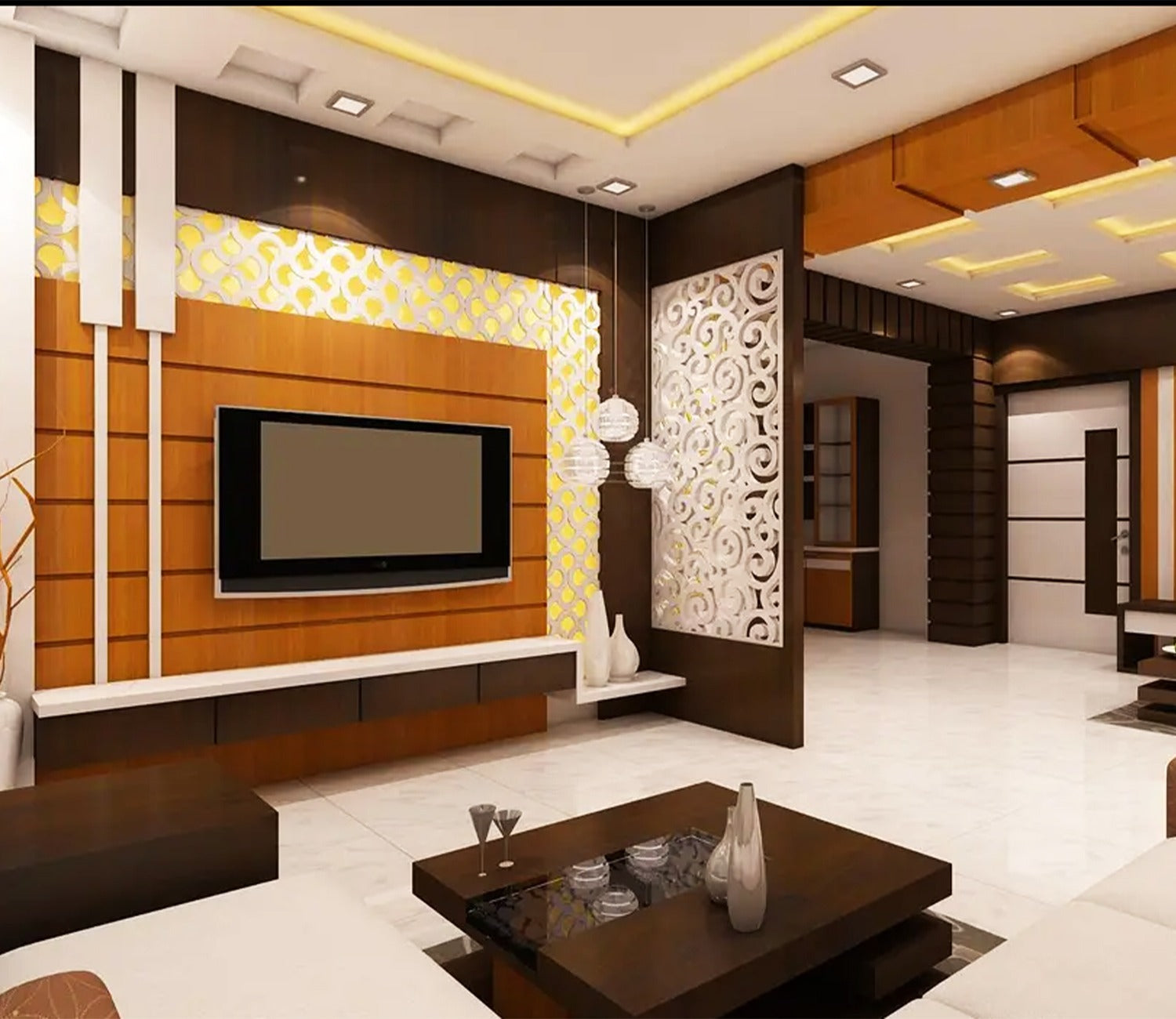 Handcrafted Wooden Brown Wooden Partition