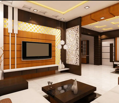 Handcrafted Wooden Brown Wooden Partition