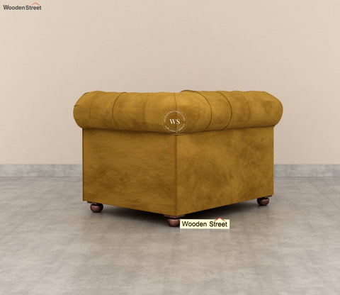 Henry 1 Seater Sofa (Velvet, Chestnut Brown)