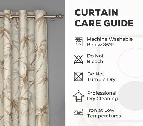 Fern Light-Filtering Door Curtains Set of 2 (Grey, 7 Feet)