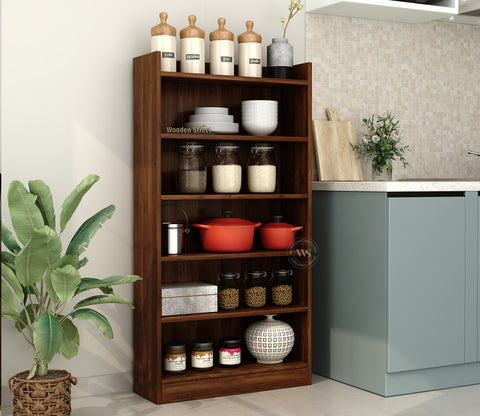 Arcane Engineered Wood Book Shelf With Multiple Storage Space (Columbian Walnut Finish)