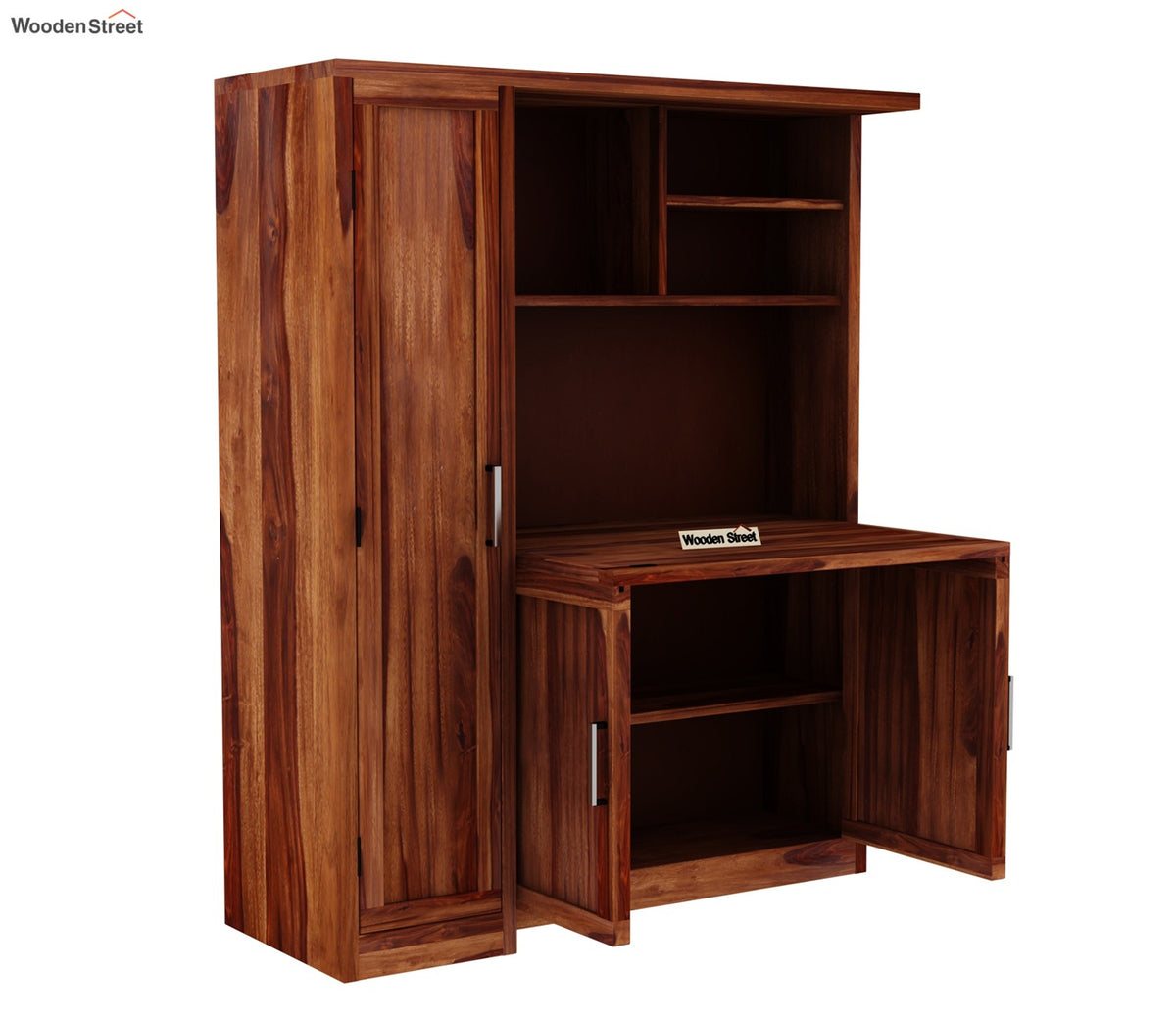 Amstel Study Table Cum Bookshelf (Honey Finish)