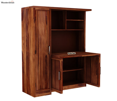 Amstel Study Table Cum Bookshelf (Honey Finish)