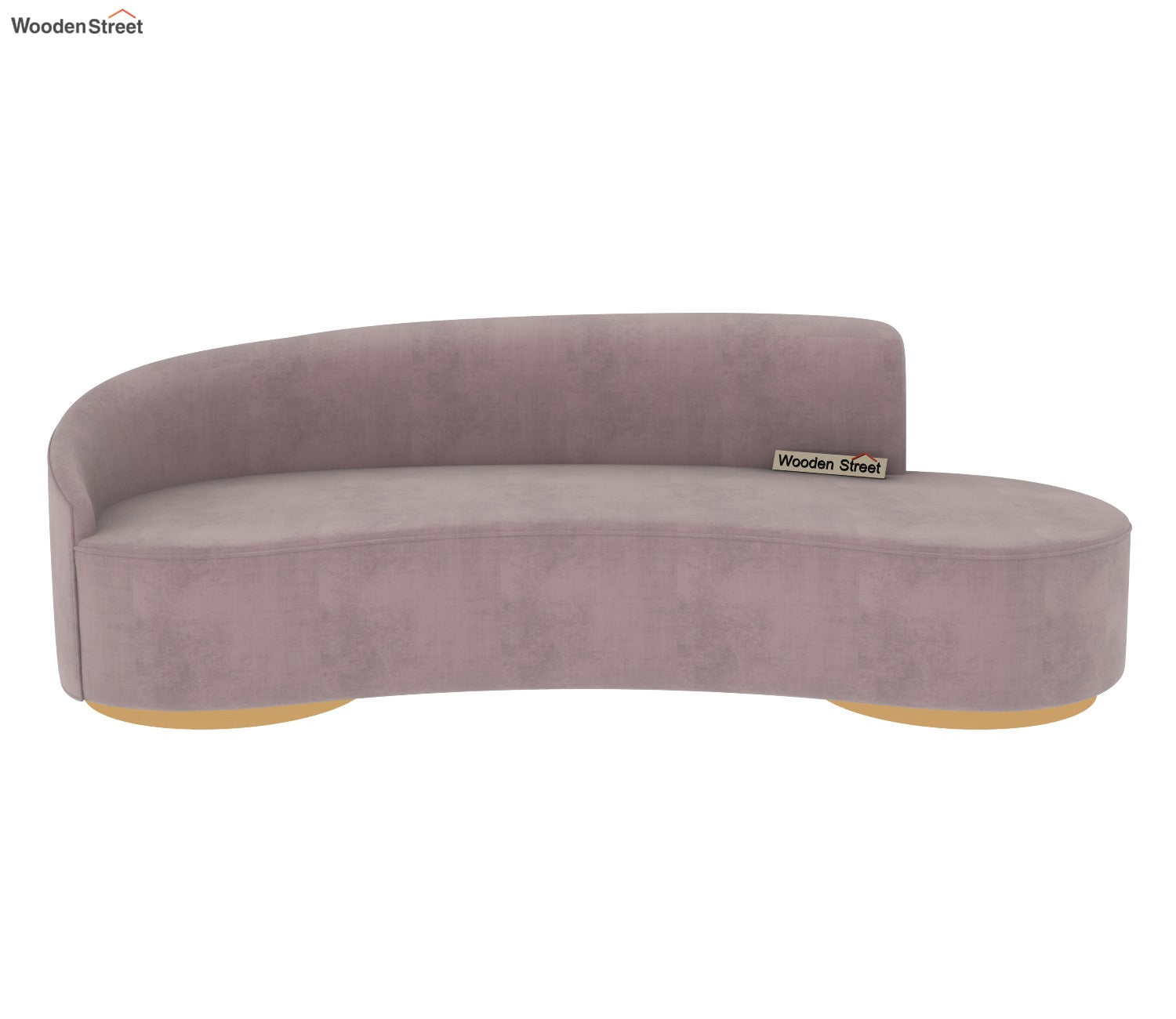 Osbert 3 Seater Curved Sofa (Velvet, Salmon Pink)