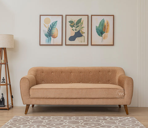 Sibert 3 Seater Fabric Sofa (Beach Cream)