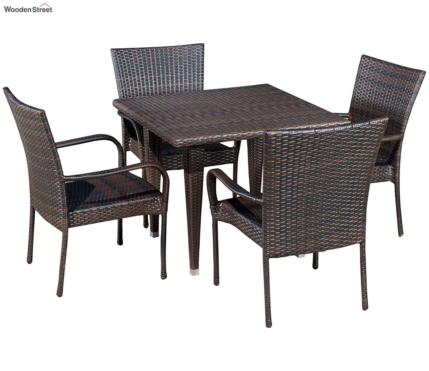 Dark Brown 4 Seater Outdoor Furniture Set