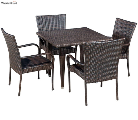 Dark Brown 4 Seater Outdoor Furniture Set