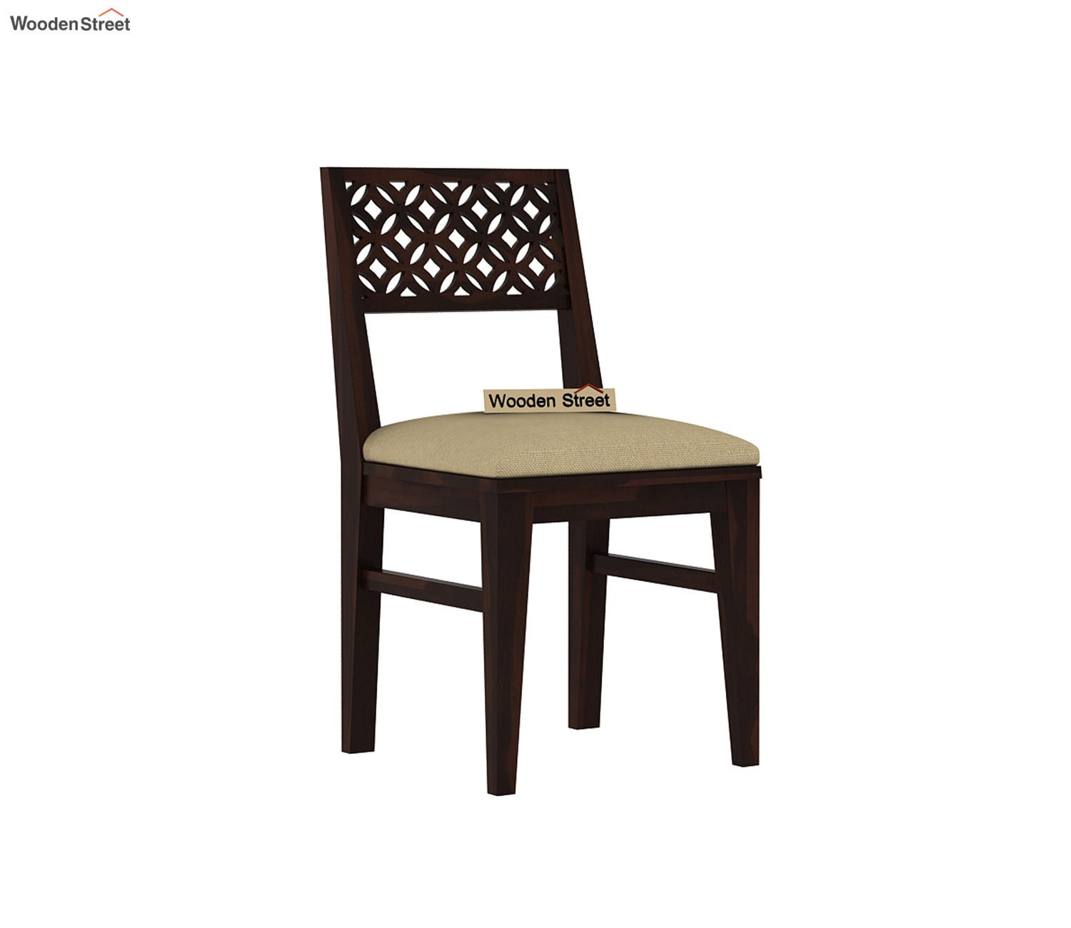 Cambrey 4 Seater Dining Set with Cushioned Chair (Walnut Finish)