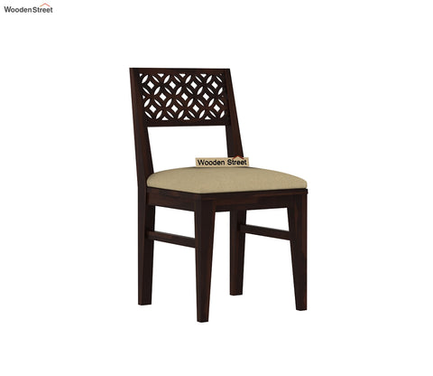 Cambrey 4 Seater Dining Set with Cushioned Chair (Walnut Finish)