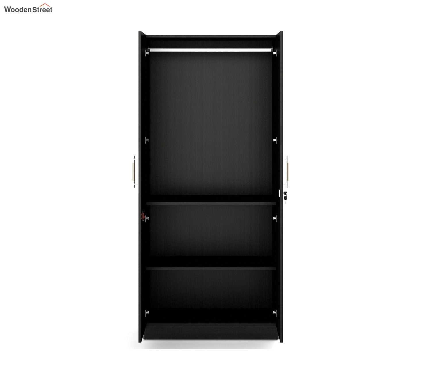 Kosmo Optima 2 Door Engineer Wood Wardrobe (Flowery Wenge Finish)