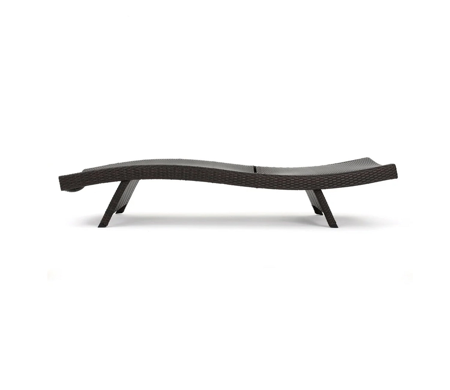 Dark Brown Outdoor Lounger With Cream Cushions (Set Of 2)