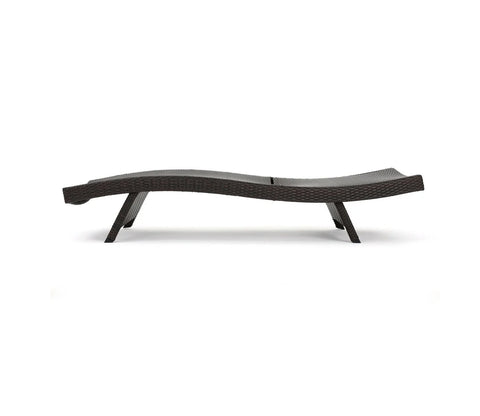 Dark Brown Outdoor Lounger With Cream Cushions (Set Of 2)