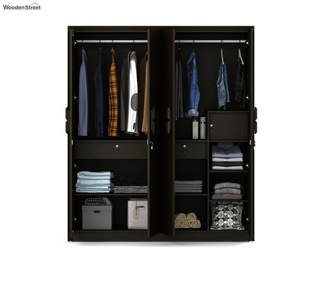 Kosmo Choco 4 Door Wardrobe (Flowery Wenge Finish)