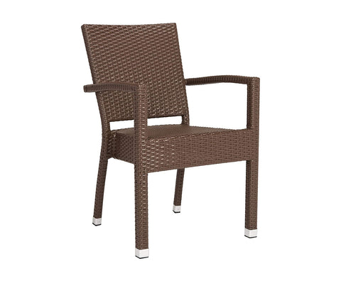 Dark Brown Rattan And Wicker Patio Chair (Set Of 2)
