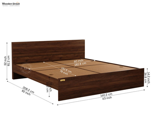 Clemency Bed without Storage (Queen Size, Columbian Walnut Finish)