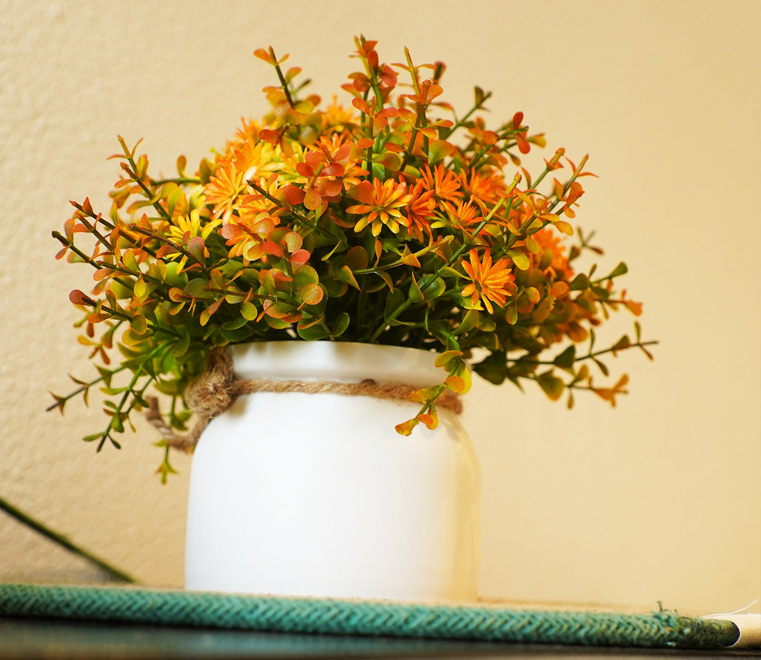 Magnificat Artificial Flowers With Pot (Orange)