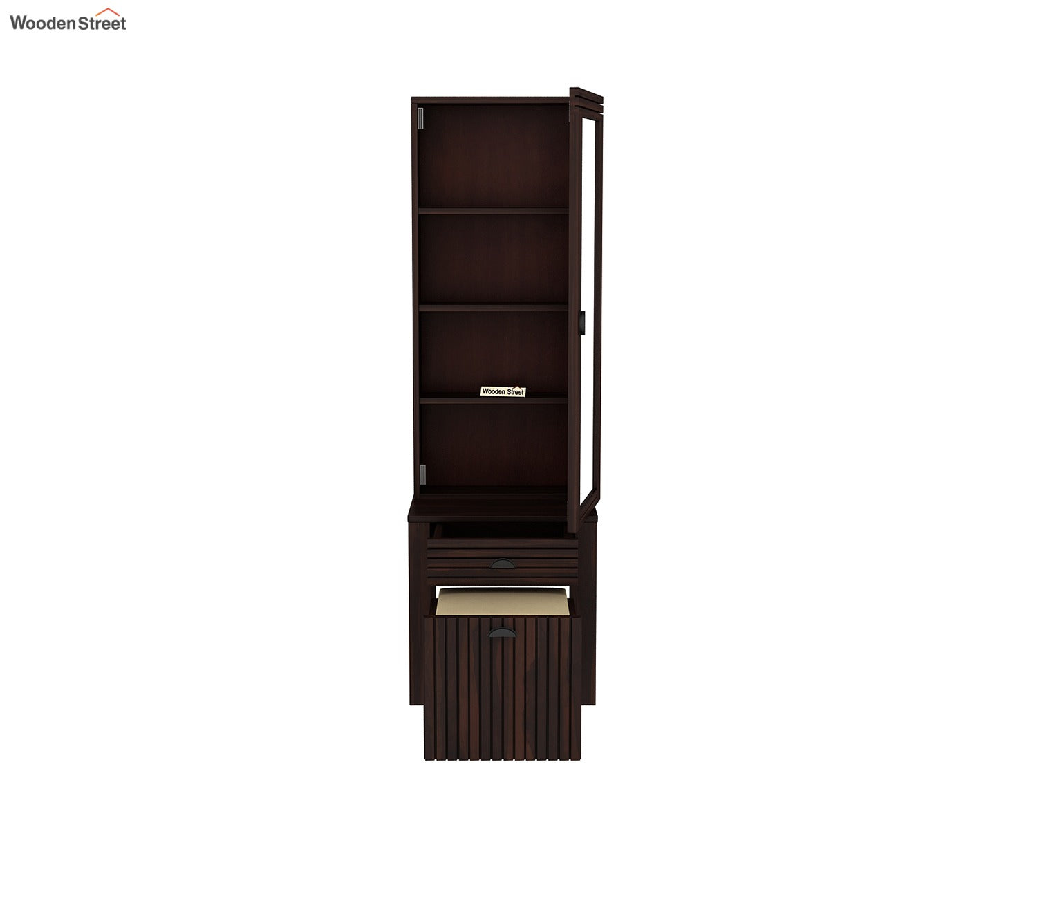 Felner Dressing Table with Stool and Storage (Walnut Finish)