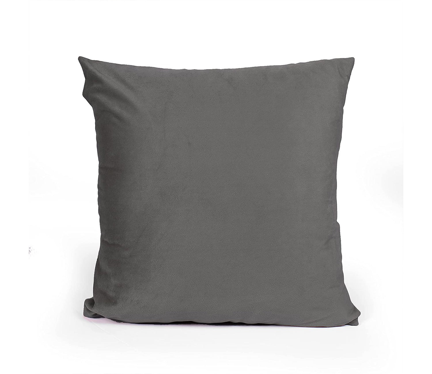 Cupid Velvet Cushion Cover - Pack of 1 (18 x 18 inch, Graphite Grey)
