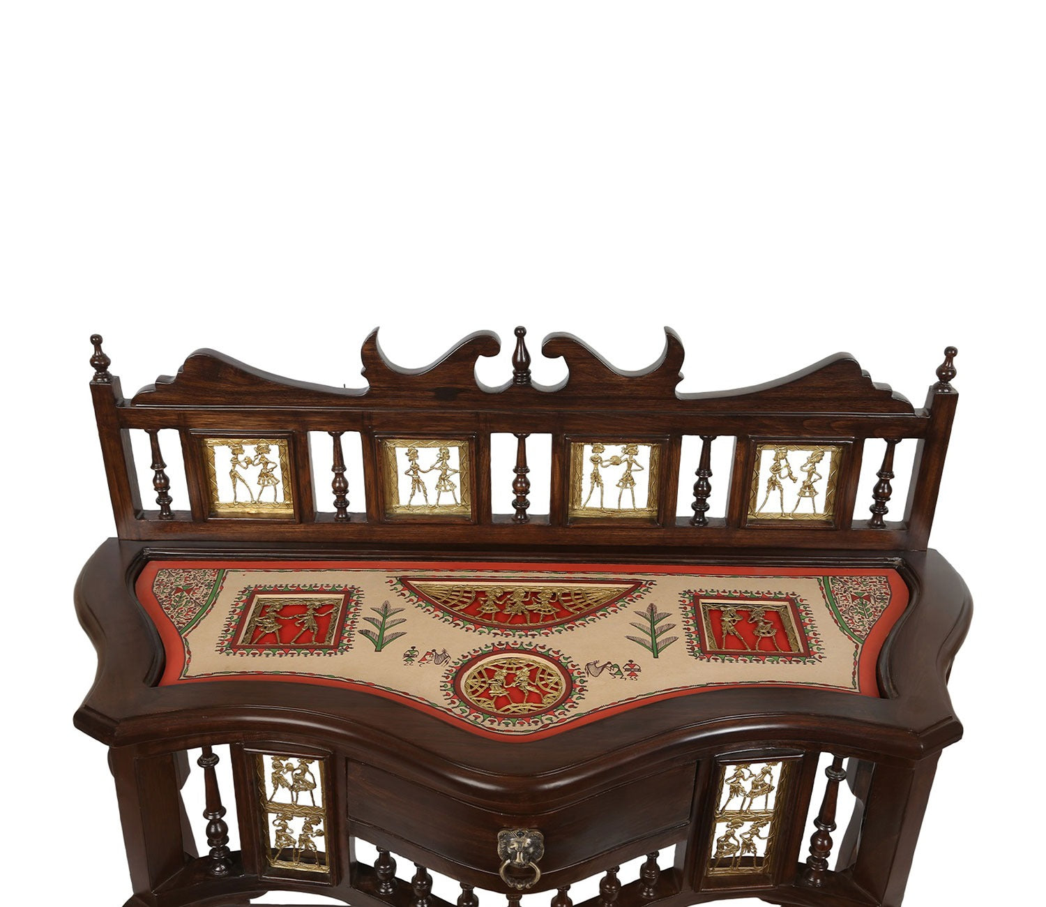 Royal Console Table in Teakwood with Walnut Finish