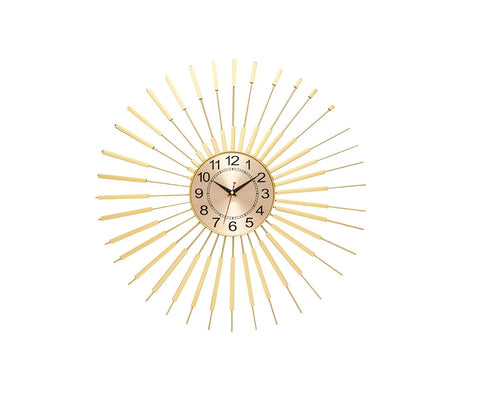 Golden Sun Metal Wall Clock