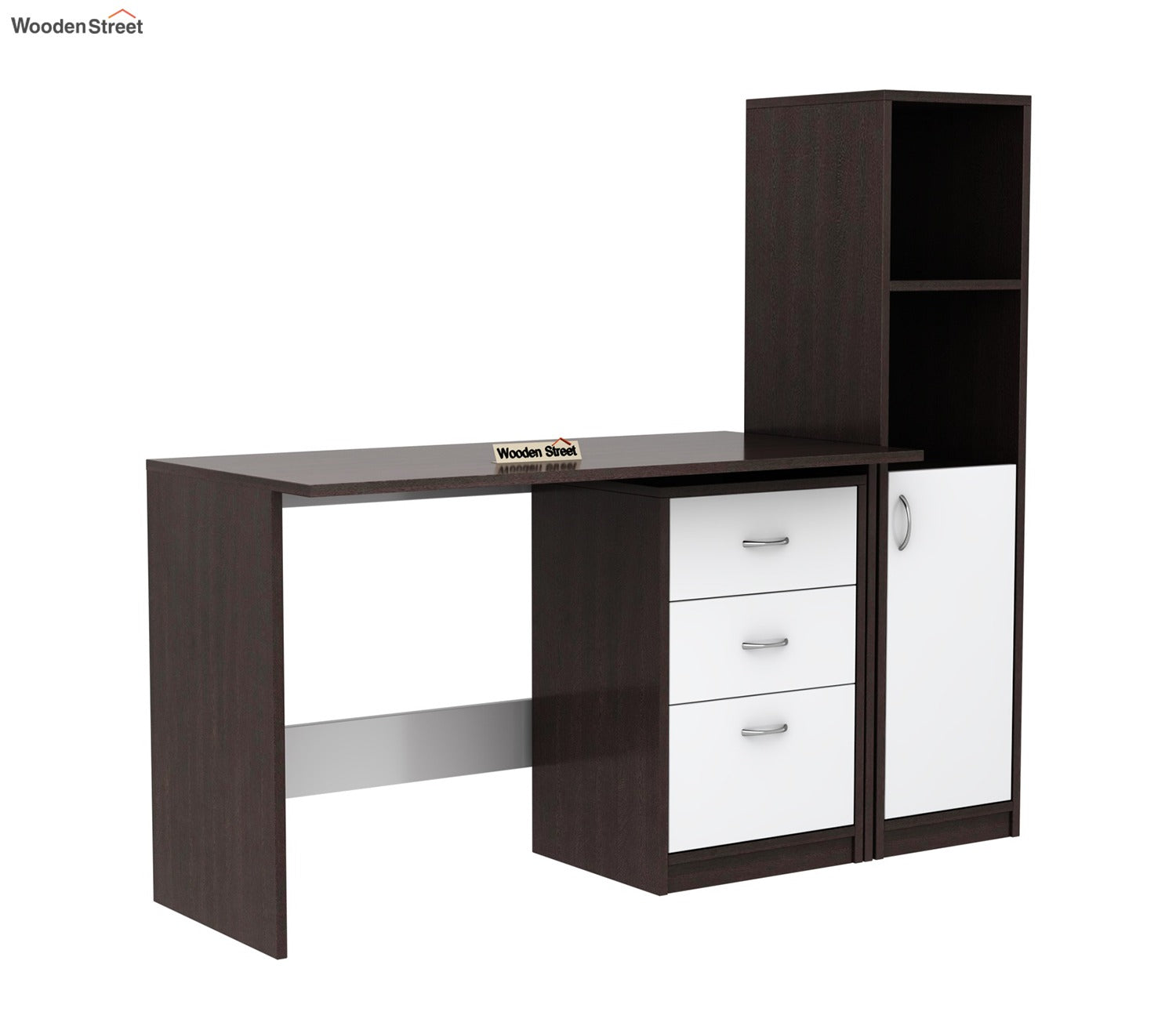 Calisto Engineered Wood Study Table (Flowery Wenge Frosty White)