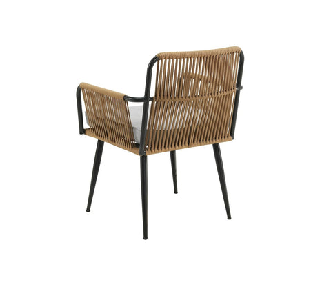 Beige Rope 2 Seater Chair Set With Grey Cushions