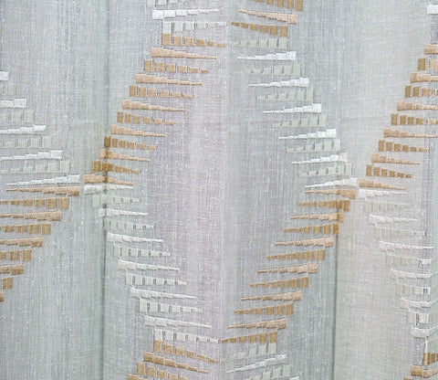 Rhombus Door 1 Piece Sheer Curtain (White, 7 Feet)