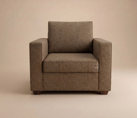 Albus One Seater Fabric Sofa (Sand Brown)