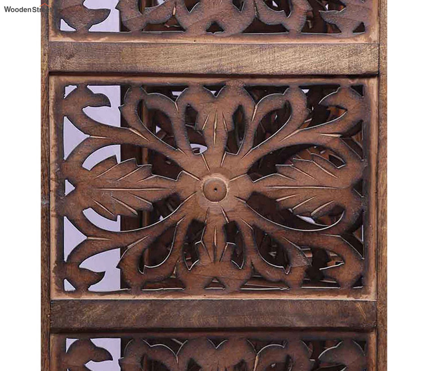 Aiba 4 Panel Carved Wooden Partition