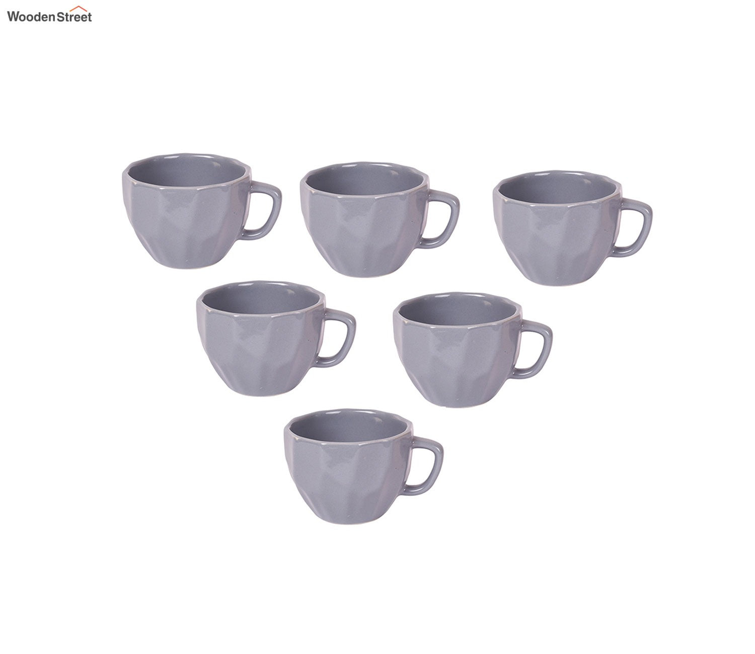 Smokey Dent Ceramic Tea Cups (Set of 6)