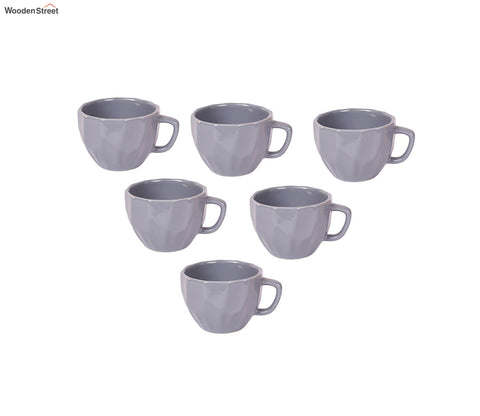 Smokey Dent Ceramic Tea Cups (Set of 6)