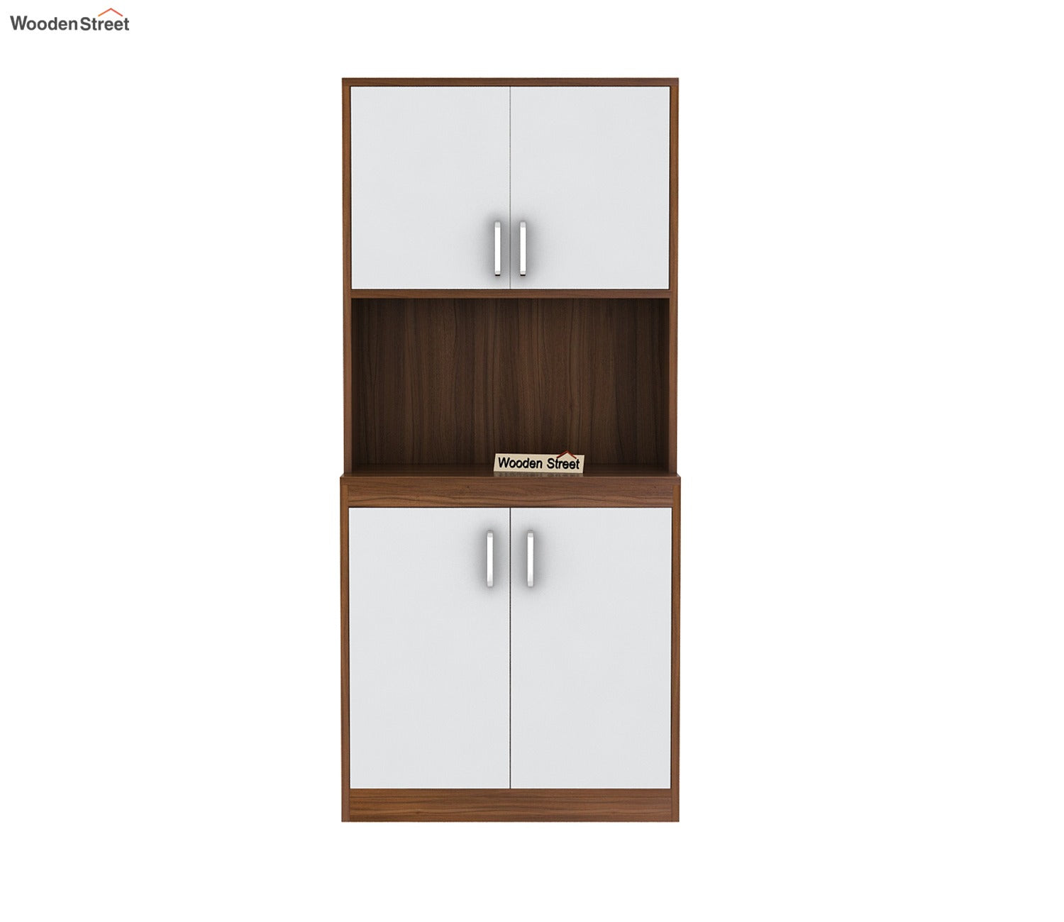 Maris Kitchen Cabinet (Exotic Teak-Frosty White Finish)