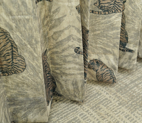 Leopard Print Light-Filtering Door Curtains Set of 2 (Grey, 7 Feet)