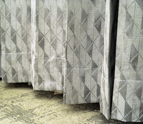 Diamond Cut 1 Piece Blackout Curtain (Grey, 7 Feet)