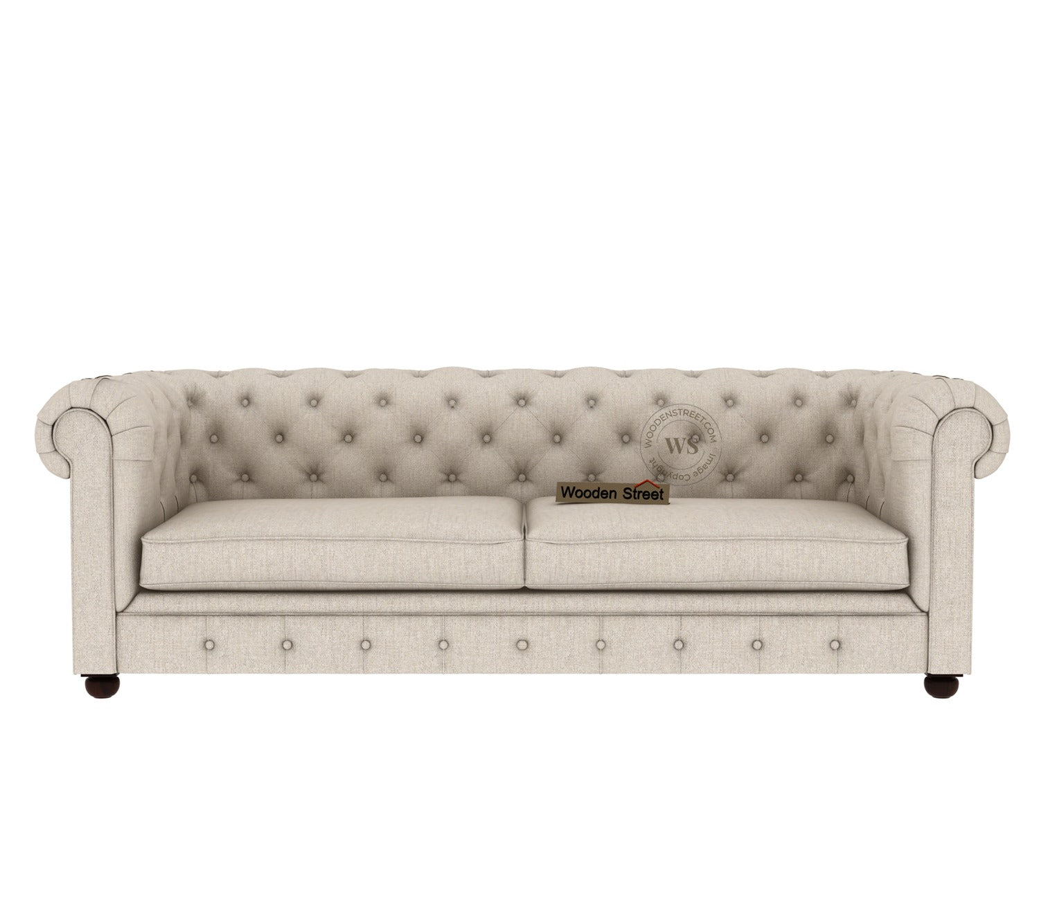 Henry 3 Seater Sofa (Cotton, Jade Ivory)