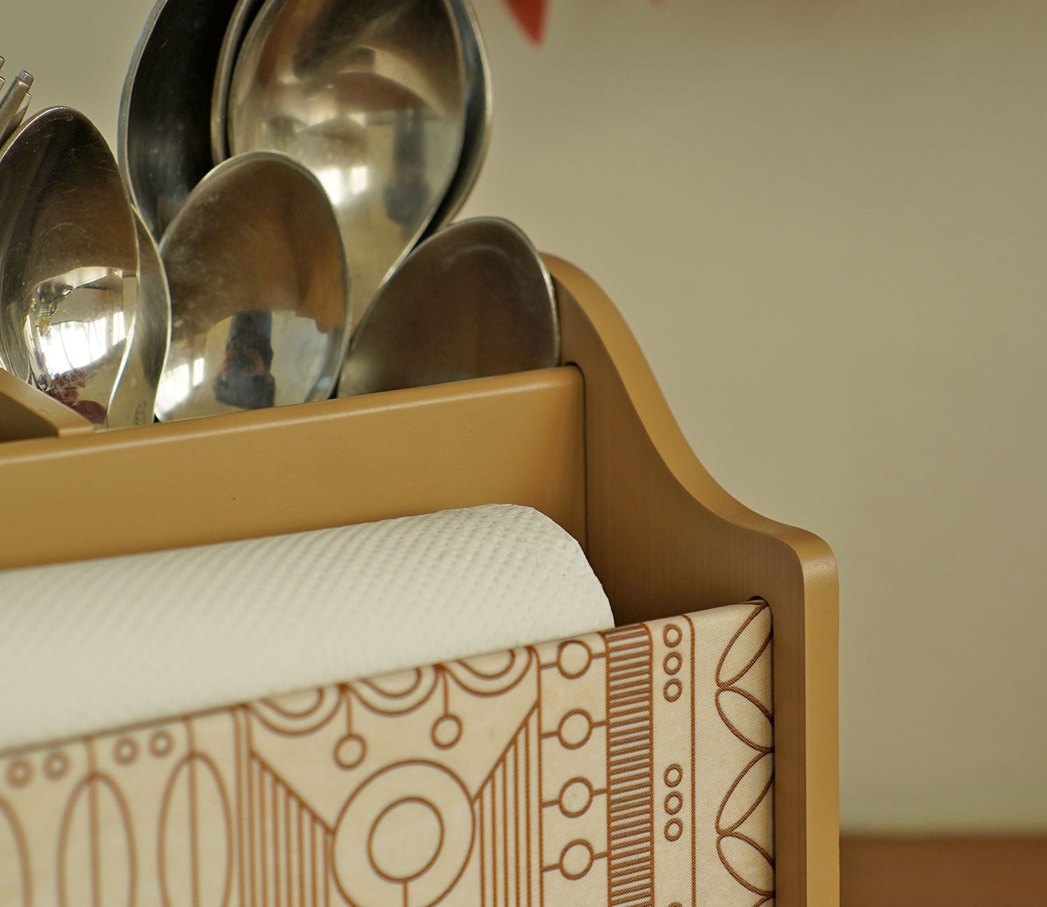 Laurel Wooden Cutlery and Napkin Holder