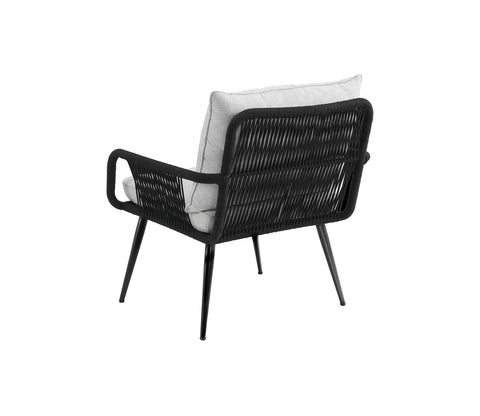 Black Rope 2 Seater Chair Set And Grey Cushions