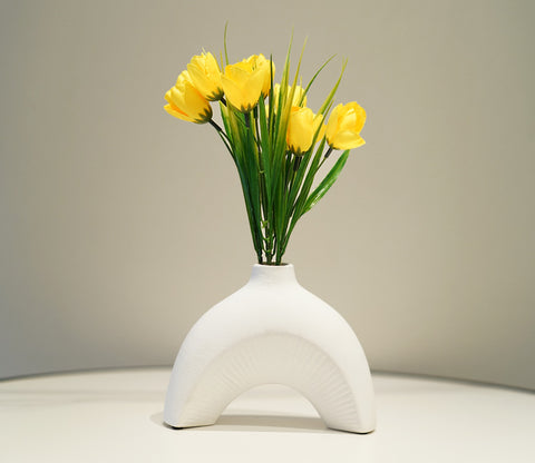 Tranquil Pot Ceramic Vase (White, S)